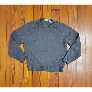 Vintage Izod Lacoste Gator Crew Neck Sweater Sweater Size Large Gray Grandpa